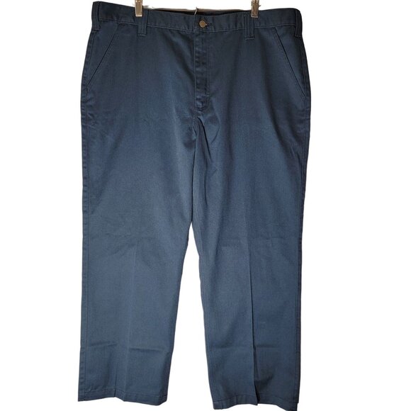 Carhartt Mens Chino Utility Work Pants B290 Relaxed Straight Sz 42 X 30 Blue - Picture 1 of 12